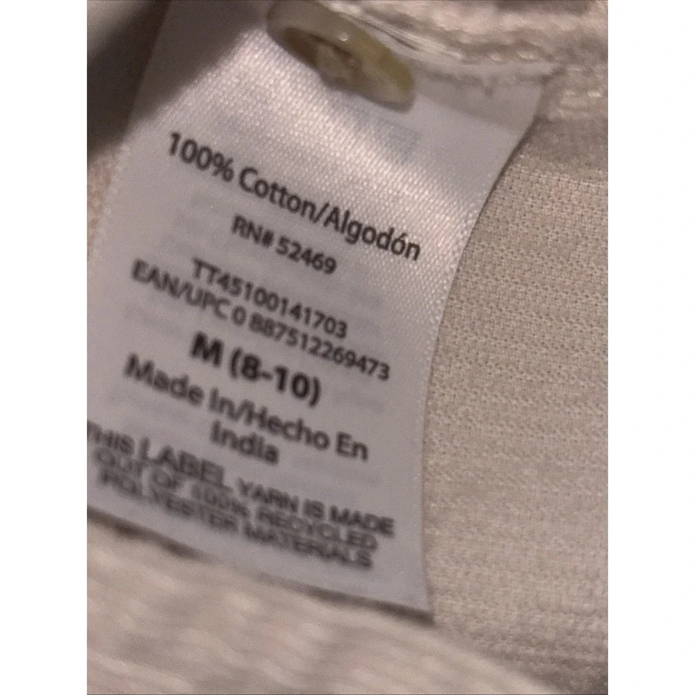 Time‎ and Tru Womens Beige Corduroy Button Down Shirt Long Sleeve Size M 8-10